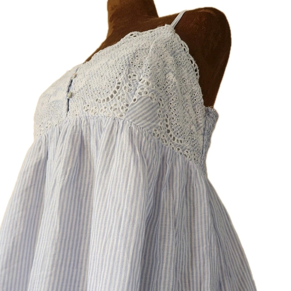 NWT Tabitha Webb Sleepwear Embroidered Lace-Trimmed Babydoll Nightgown L Cotton - Picture 2 of 8
